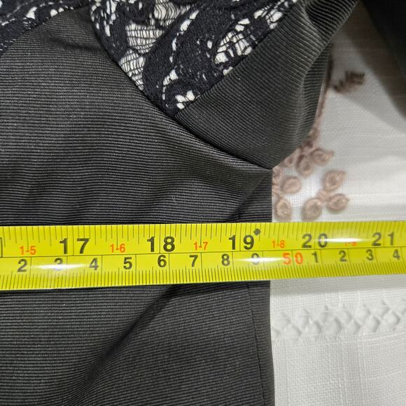 Michael Simon Lace Blazer Jacket Bead Rhinestone Black Petite Large Formal Event - Picture 8 of 9